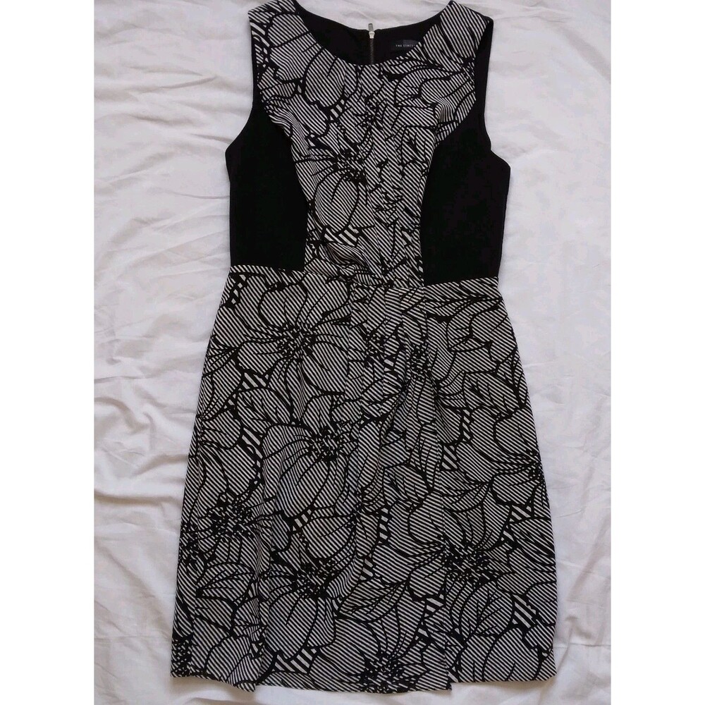 THE LIMITED Black Floral Faux Wrap Sleeveless Dress Womens Size 2